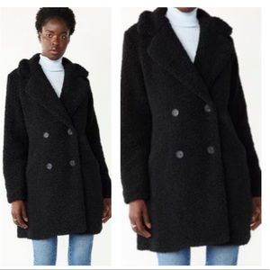 Womens Double Breasted Teddy Coat 